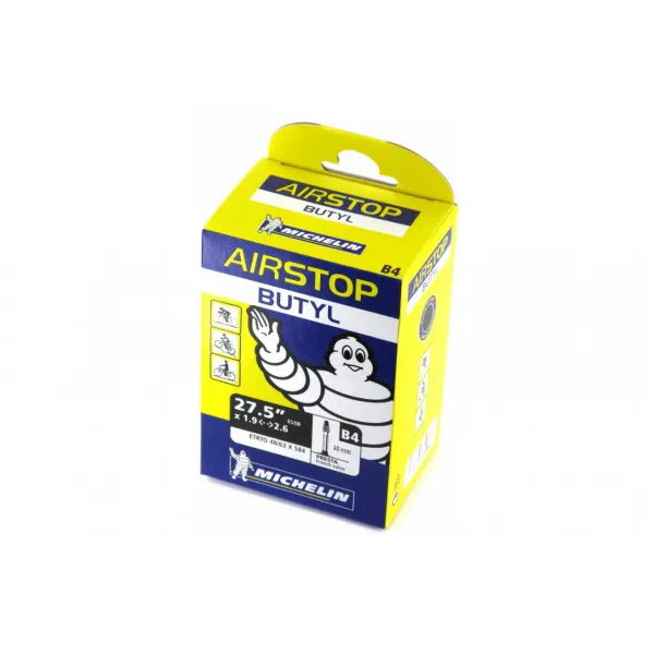 Michelin Fahrradschlauch Presta-Ventil B4 Air Stop 27.5 40 mm (48/62-584) Unisex, schwarz, TU