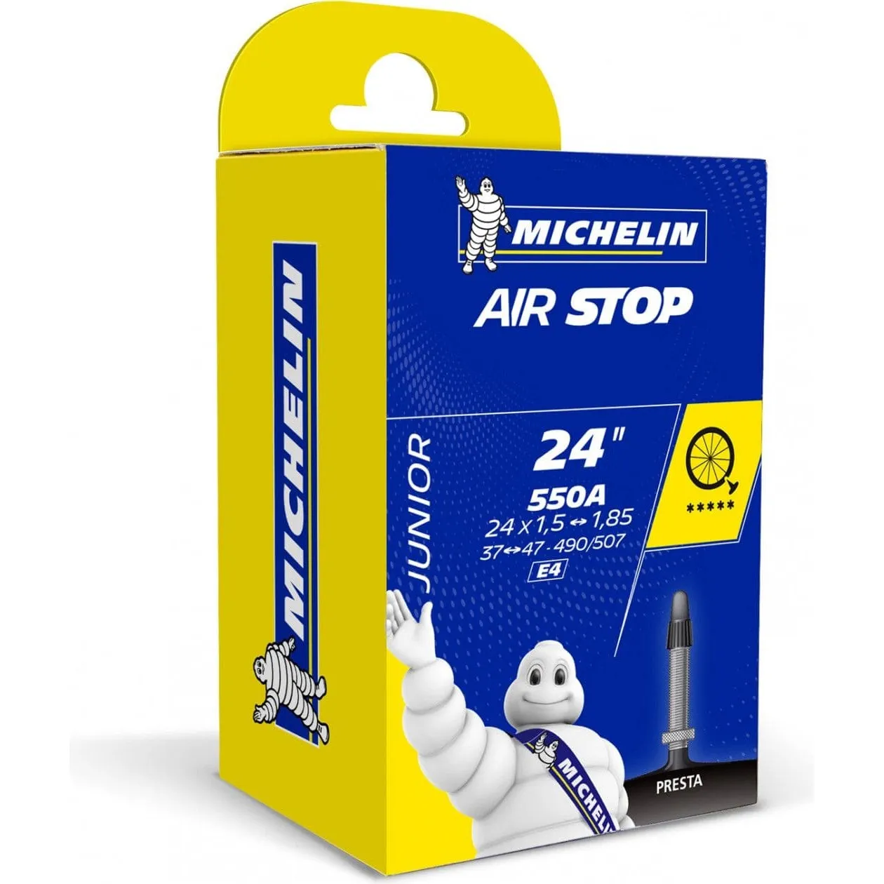 Michelin Luftkammer E4 AIRSTOP 24" 550A Etrto 37/47X490/507 PR29 Access line Unisex, schwarz, TU