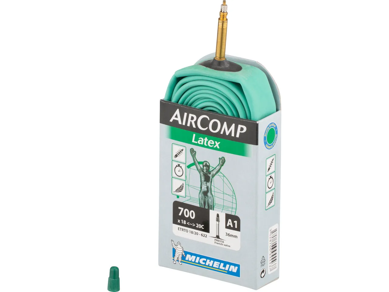 Michelin Schlauch A1 Aircomp Latex Road für 28", Schwarz, 18/20-622 SV 36mm Michelin Schlauch A1 Aircomp Latex Road für 28", Schwarz, 18/20-622 SV 36mm