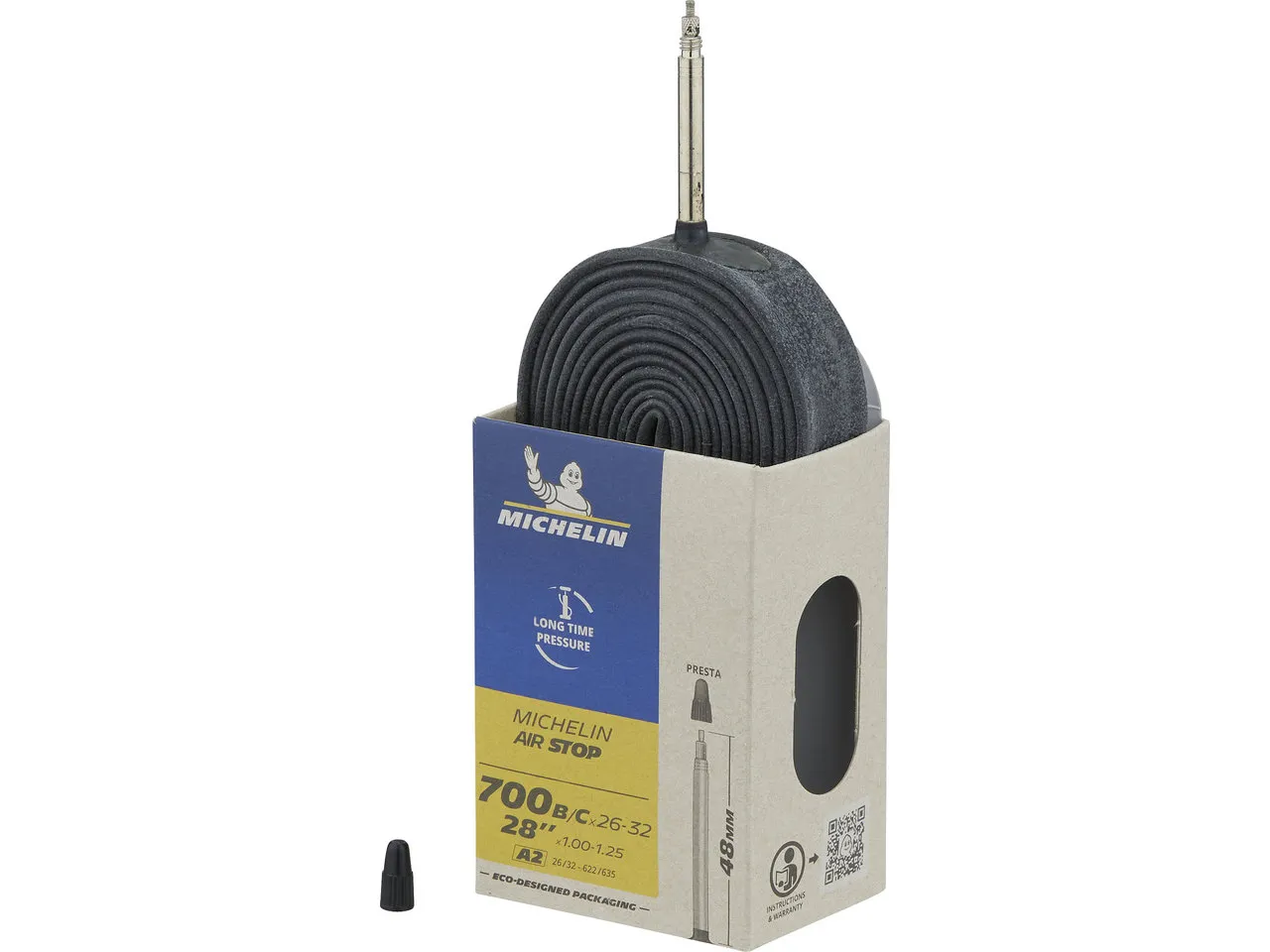 Michelin Schlauch A2 Airstop für 28", Schwarz, 26-32 x 622-635 SV 48mm Michelin Schlauch A2 Airstop für 28", Schwarz, 26-32 x 622-635 SV 48mm