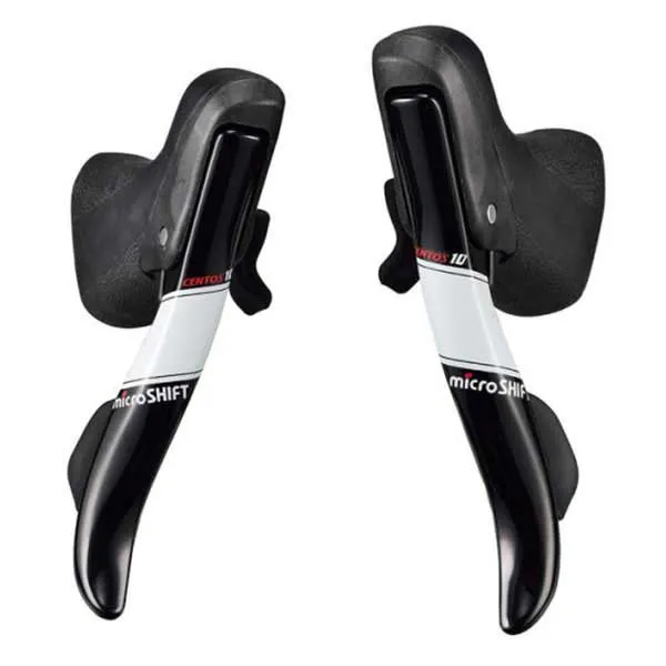 microSHIFT Centos Schalthebel-set, Black / white, 2 x 10s microSHIFT Centos Schalthebel-set, Black / white, 2 x 10s