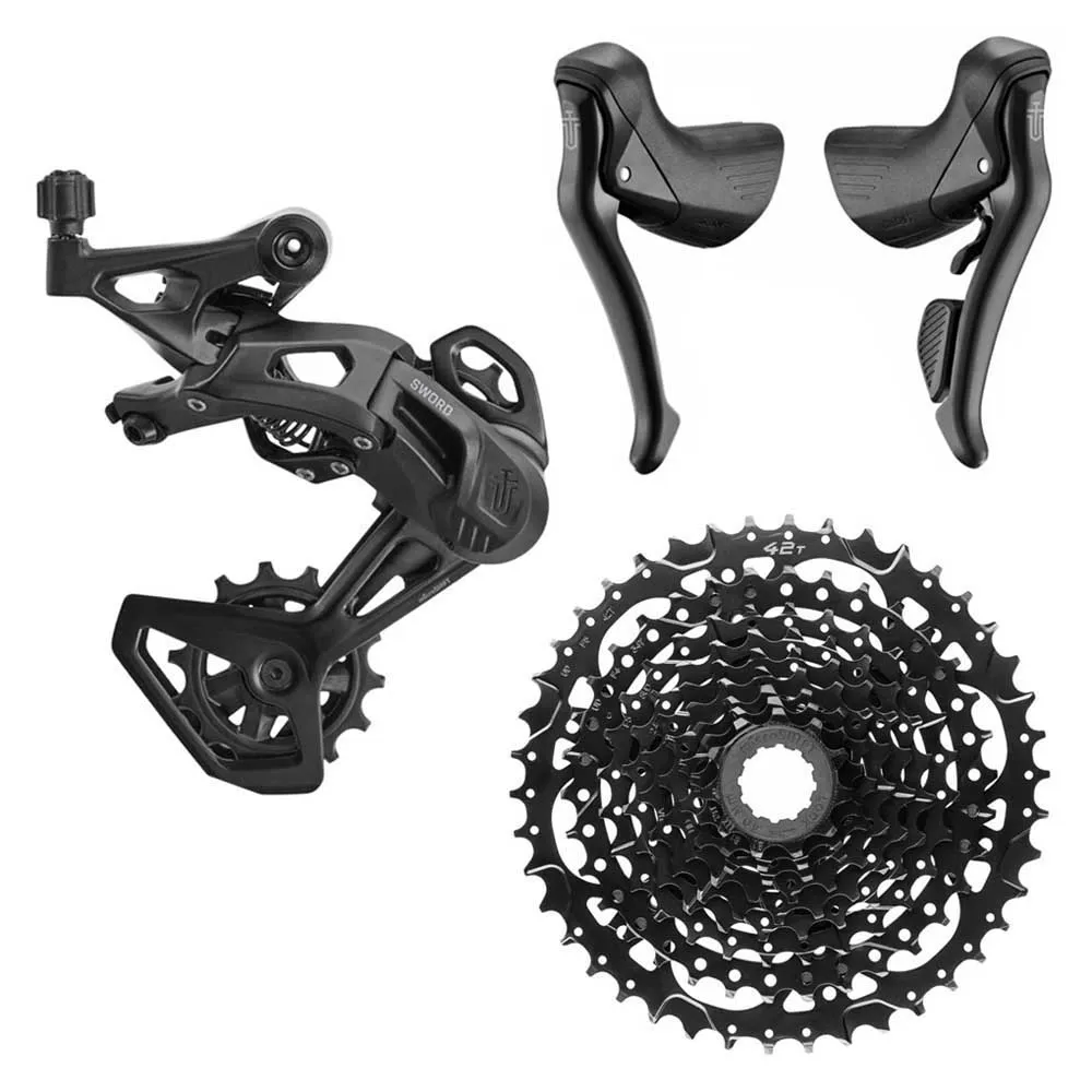 microSHIFT Sword 1x9s Fahrradkomponentengruppe, Black, One Size