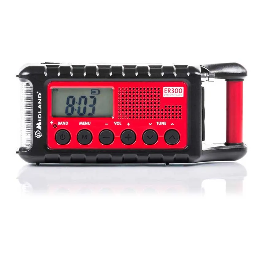 Midland Emergency Er300 Radio, Black / red, One Size Midland Emergency Er300 Radio, Black / red, One Size