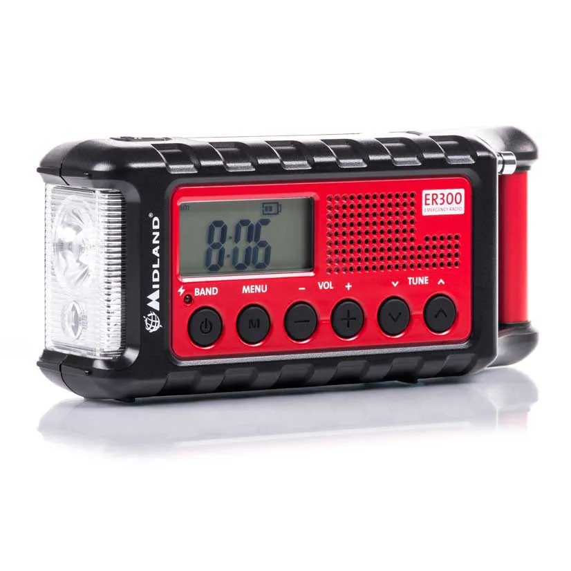 Midland Emergency Er300 Radio, Black / red, One Size Midland Emergency Er300 Radio, Black / red, One Size