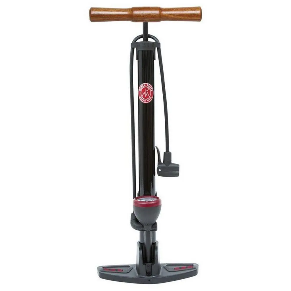 Mijnen Pieper Retro Pressure Standpumpe, Black / wood, One Size Mijnen Pieper Retro Pressure Standpumpe, Black / wood, One Size
