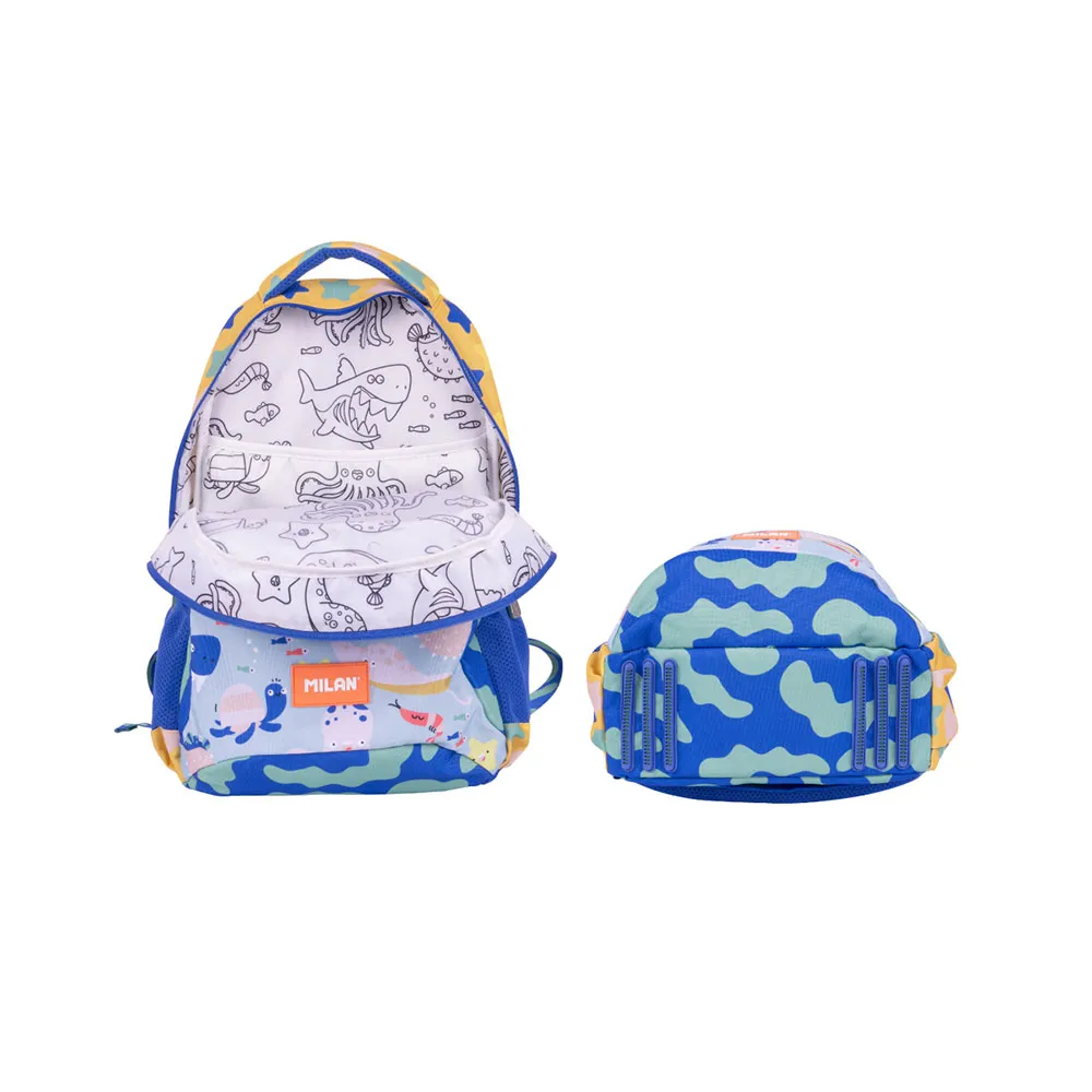 Milan Odyssey Special Series 2 Zip Schulrucksack 21l, Blue Milan Odyssey Special Series 2 Zip Schulrucksack 21l, Blue