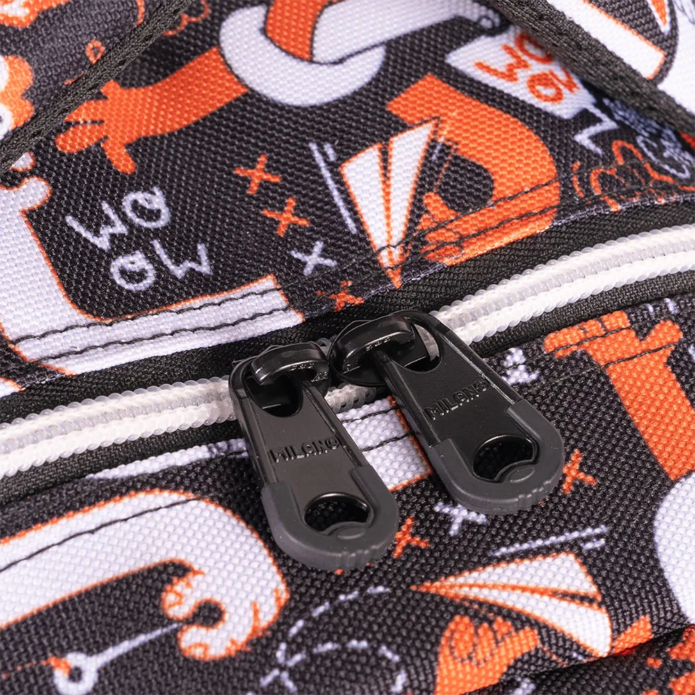Milan Schulrucksack Mit 2 Reißverschlüssen Finger Spezialserie 21l, Multicolor