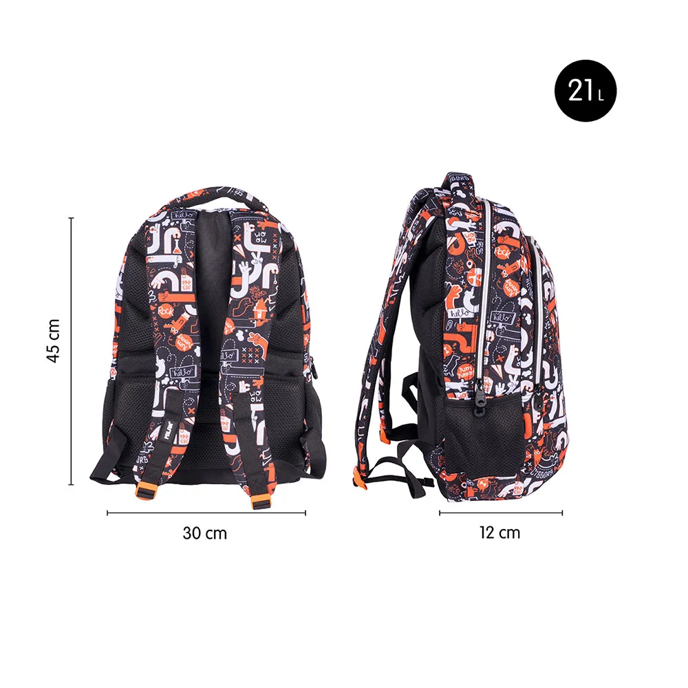 Milan Schulrucksack Mit 2 Reißverschlüssen Finger Spezialserie 21l, Multicolor
