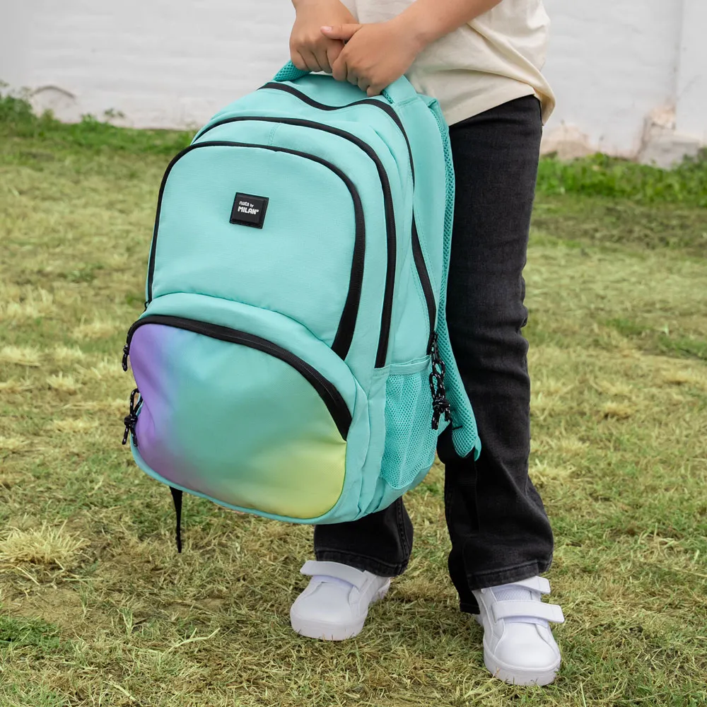 Milan Sunset 4 Zip School 25l Rucksack, Green