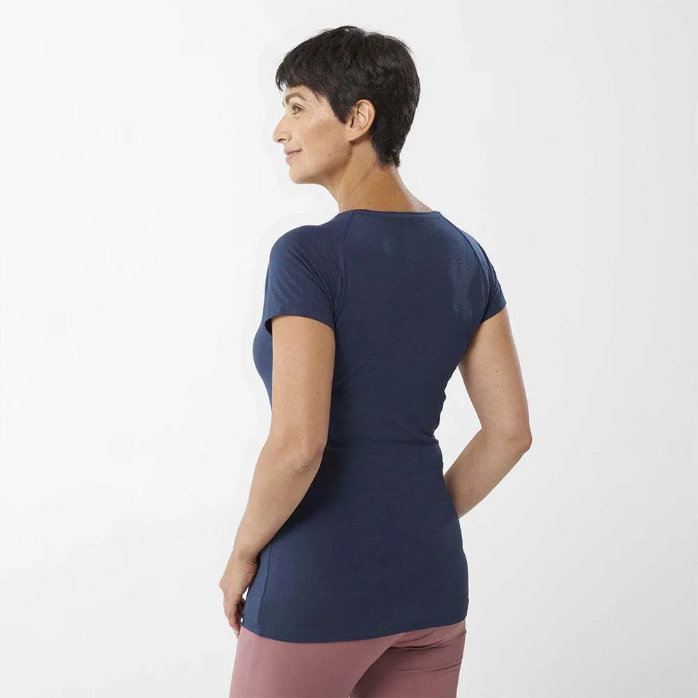 Millet Imja Wool Print Kurzarm-t-shirt, Saphir