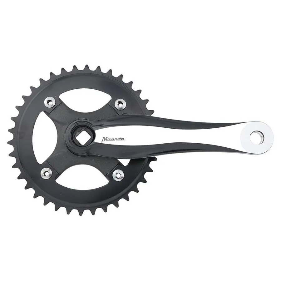 Miranda Beta 1r Plus Kurbelgarnitur, Black / silver, 170mm, 38t Miranda Beta 1r Plus Kurbelgarnitur, Black / silver, 170mm, 38t