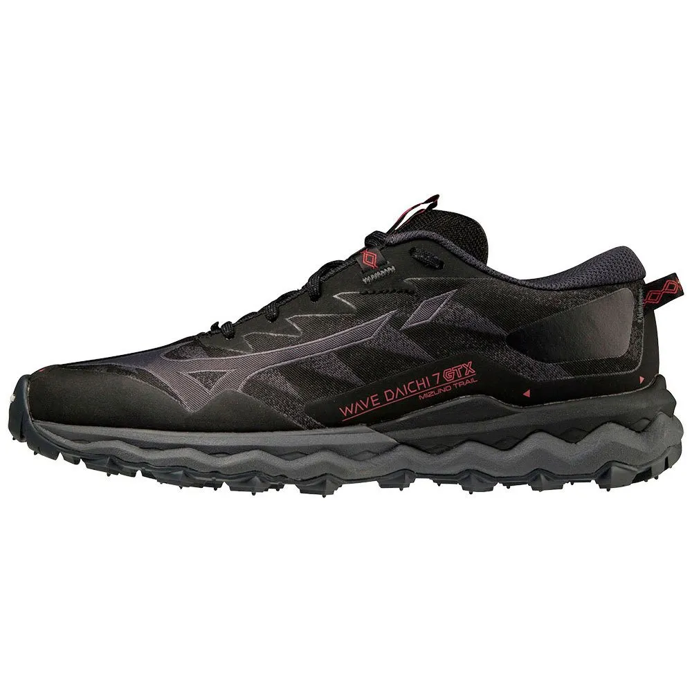 Mizuno Wave Daichi 7 Goretex Trailrunning-schuhe female, Black / iron gate / garnet pink