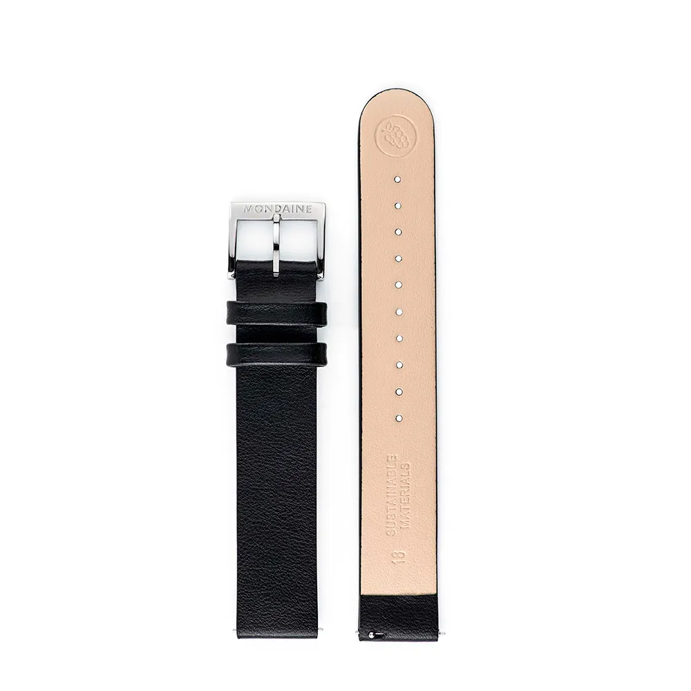 Mondaine Extra Long 18 Mm Gurt, Black Mondaine Extra Long 18 Mm Gurt, Black