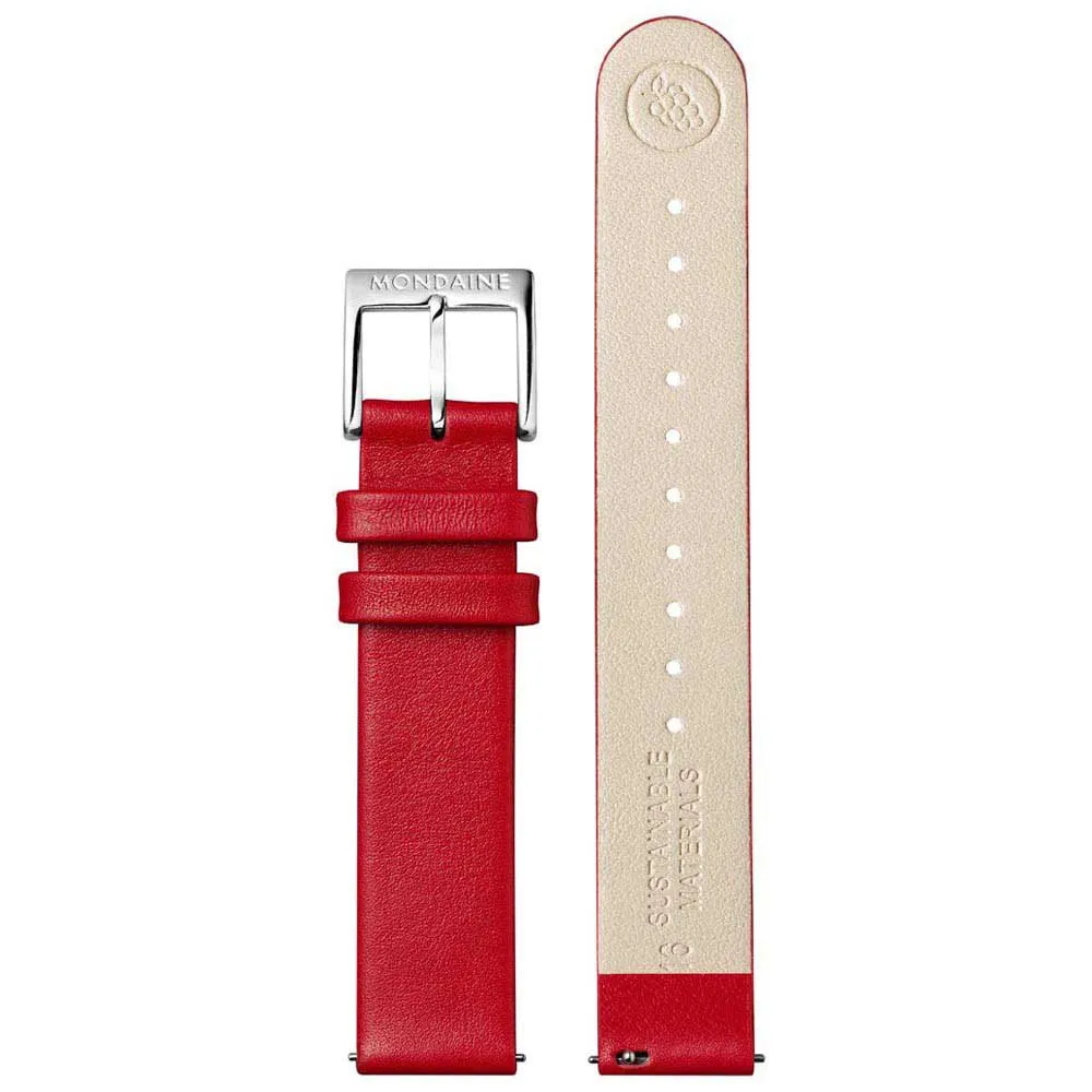 Mondaine Genuine Leather Vegan Gurt, Red Mondaine Genuine Leather Vegan Gurt, Red