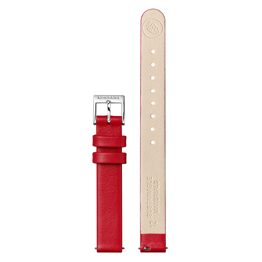 Mondaine Grape Qr 12 Mm Gurt, Red Mondaine Grape Qr 12 Mm Gurt, Red