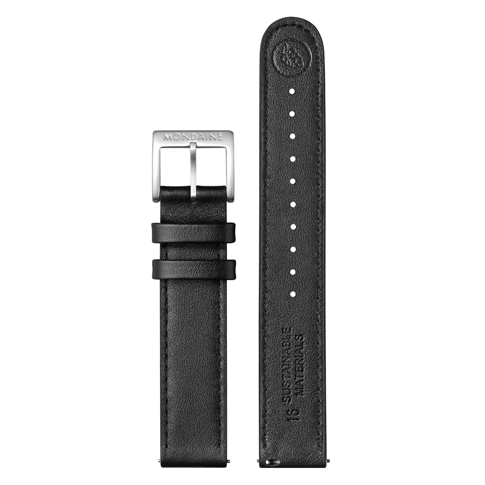 Mondaine Stop2go 16 Mm Gurt, Black Mondaine Stop2go 16 Mm Gurt, Black