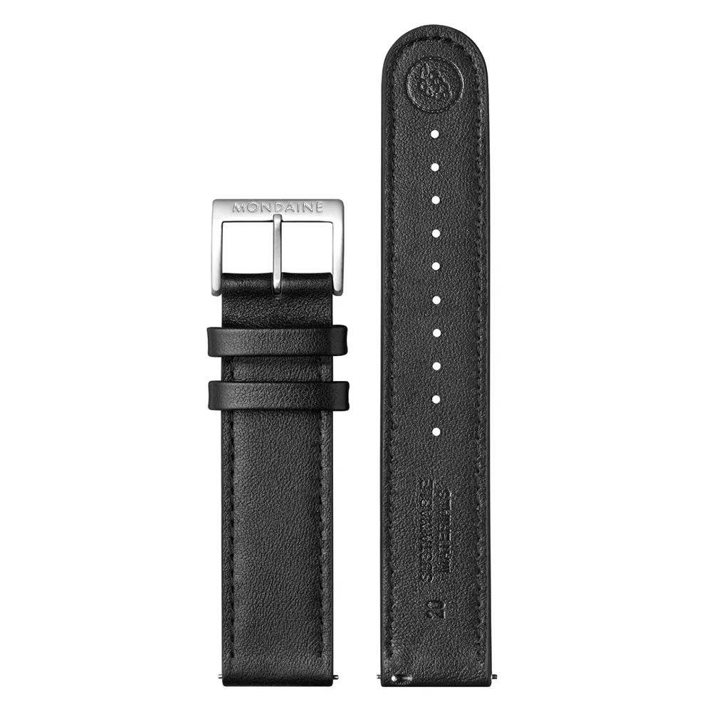 Mondaine Stop2go 75x120 Mm 20 Mm Gurt, Black Mondaine Stop2go 75x120 Mm 20 Mm Gurt, Black