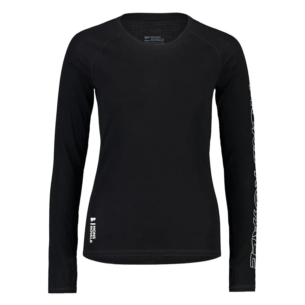 Mons Royale Bella Tech Langarm-t-shirt, Black, M
