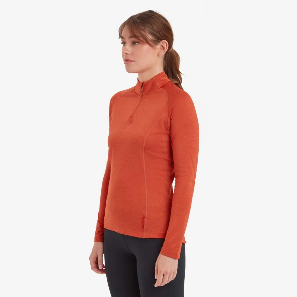 Montane Dart Long Halbreißverschluss-langarm-t-shirt, Saffron red Montane Dart Long Halbreißverschluss-langarm-t-shirt, Saffron red