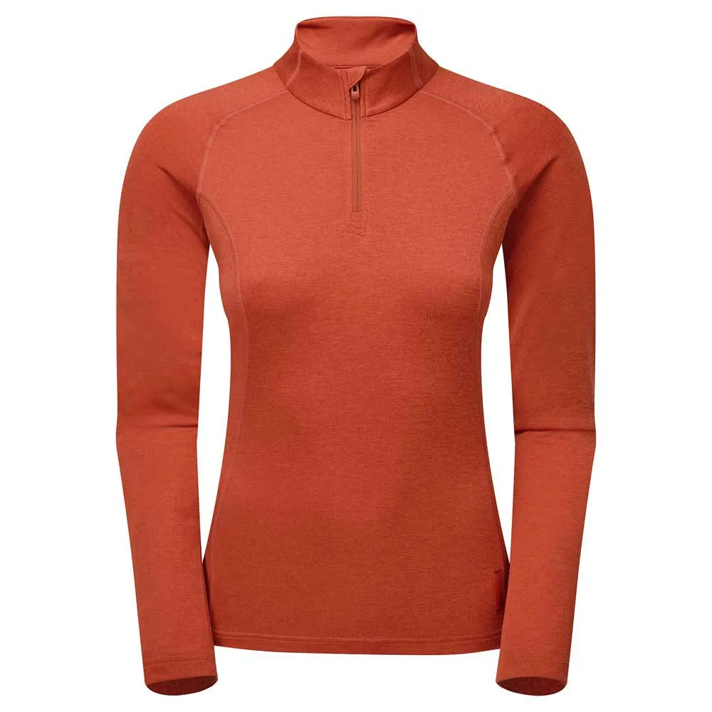 Montane Dart Long Halbreißverschluss-langarm-t-shirt, Saffron red Montane Dart Long Halbreißverschluss-langarm-t-shirt, Saffron red