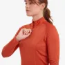 Montane Dart Long Halbreißverschluss-langarm-t-shirt, Saffron red