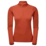 Montane Dart Long Halbreißverschluss-langarm-t-shirt, Saffron red