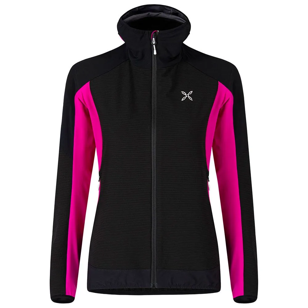 Montura Premium Wind Kapuzenfleece, Black / intense violet