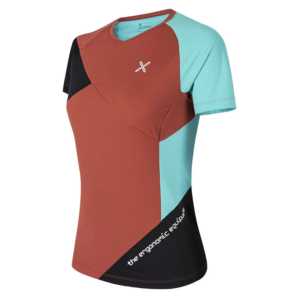 Montura Rock Kurzarm-t-shirt, Tobacco / care blue