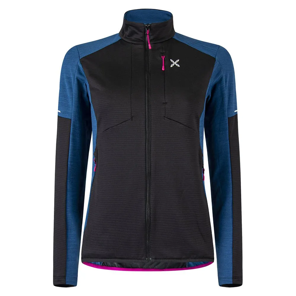 Montura Rock Rose Maglia Fleece Mit Durchgehendem Reißverschluss, Black / deep blue Montura Rock Rose Maglia Fleece Mit Durchgehendem Reißverschluss, Black / deep blue