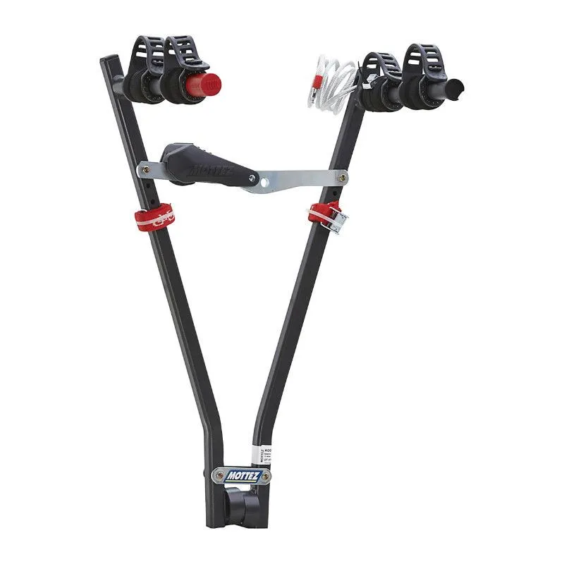 MOTTEZ Hängefahrradträger für 2 Fahrräder mit Buchplatz mit Diebstahlschutz Befestigung rapide an Kugel Jupiter homologue Unisex, schwarz, TU MOTTEZ Hängefahrradträger für 2 Fahrräder mit Buchplatz mit Diebstahlschutz Befestigung rapide an Kugel Jupiter homologue Unisex, schwarz, TU