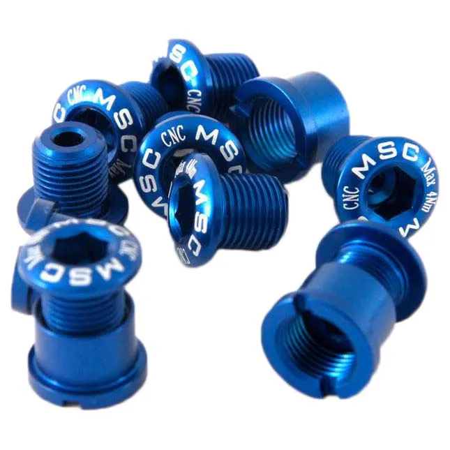 MSC BIKES Chainring Bolts Kit Alu7075t6 Kettenblattschraubensatz 12 Einheiten, Blue, M8 x 8 / 8.5mm MSC BIKES Chainring Bolts Kit Alu7075t6 Kettenblattschraubensatz 12 Einheiten, Blue, M8 x 8 / 8.5mm