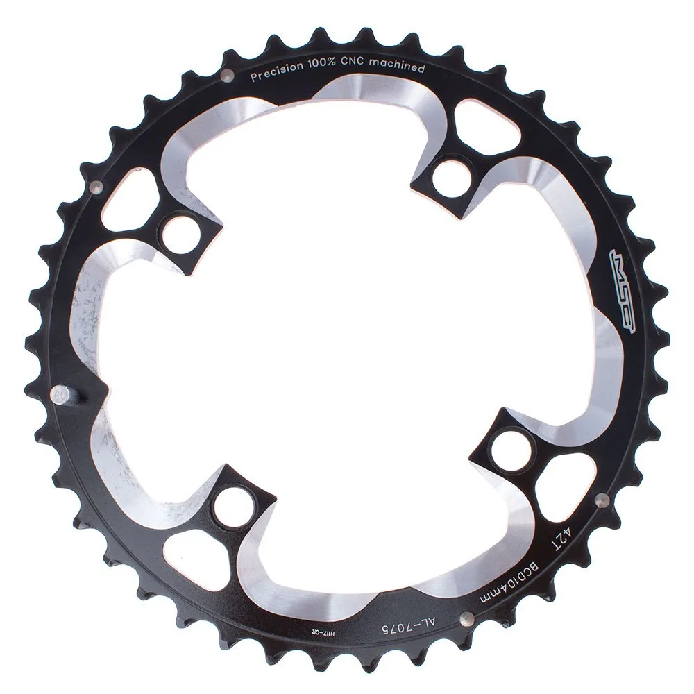 MSC BIKES Cnc Alu7075 4 Arm 104 Bcd Pl42tc Kettenblatt, Black, 42t MSC BIKES Cnc Alu7075 4 Arm 104 Bcd Pl42tc Kettenblatt, Black, 42t