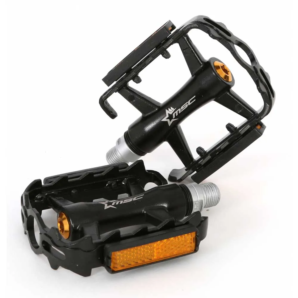 MSC BIKES Plataform Crmo Reflector Pedale, Black, One Size MSC BIKES Plataform Crmo Reflector Pedale, Black, One Size
