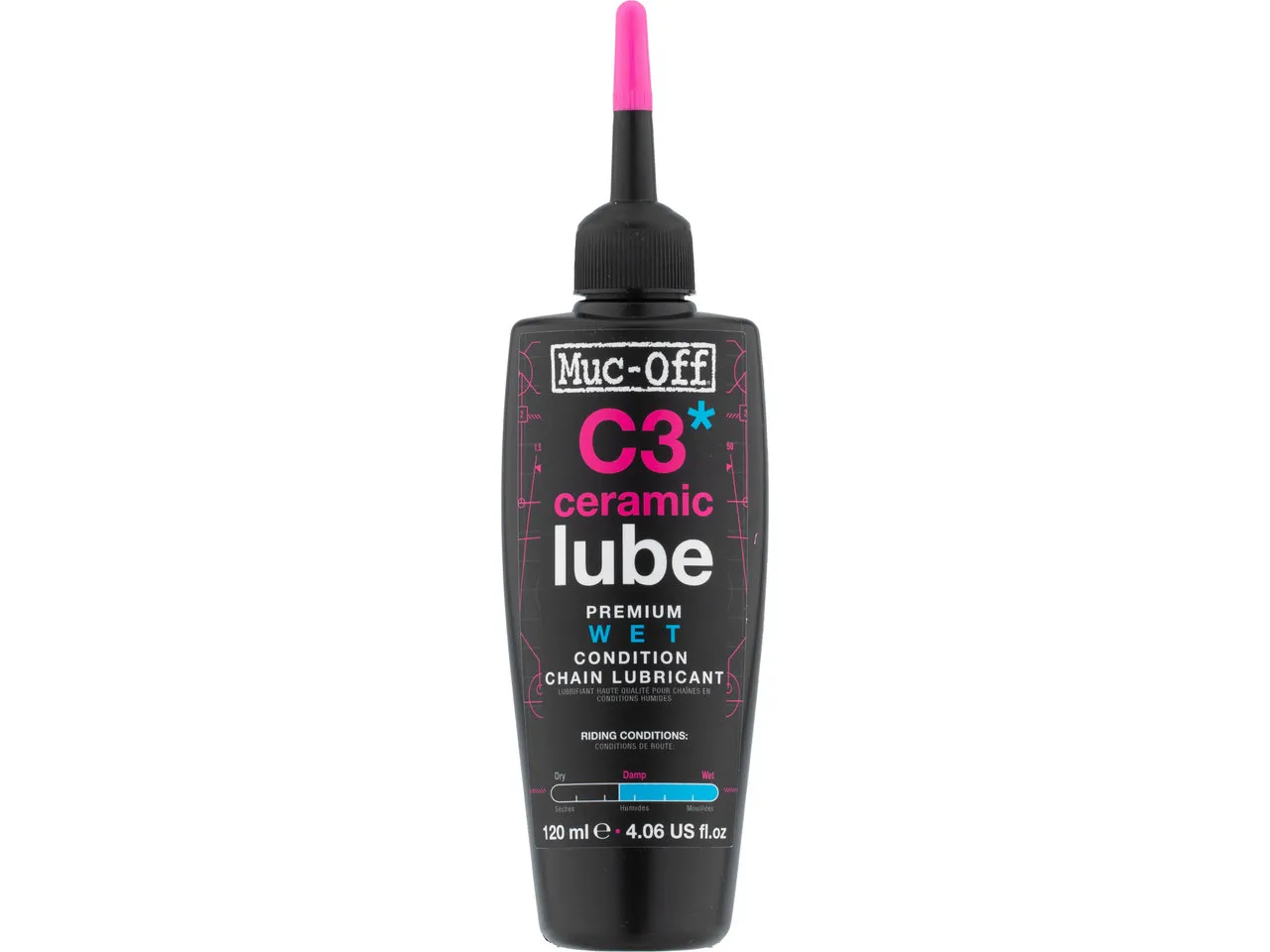 Muc-Off C3 Ceramic Wet Lube Kettenschmiermittel mit UV-Lampe Muc-Off C3 Ceramic Wet Lube Kettenschmiermittel mit UV-Lampe
