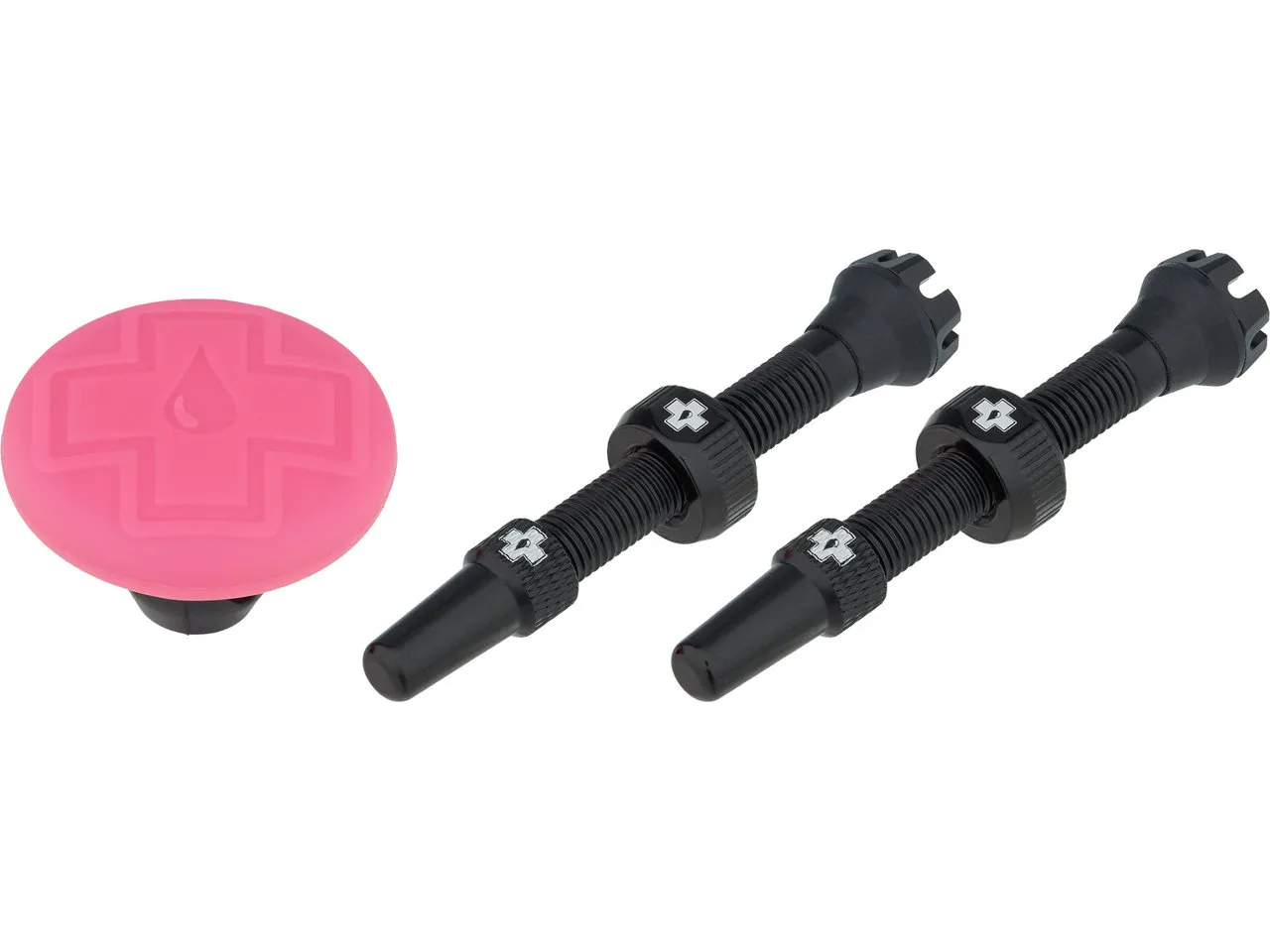 Muc-Off Stealth Tubeless Tag und Ventil Kit, Black-pink, SV 44mm Muc-Off Stealth Tubeless Tag und Ventil Kit, Black-pink, SV 44mm