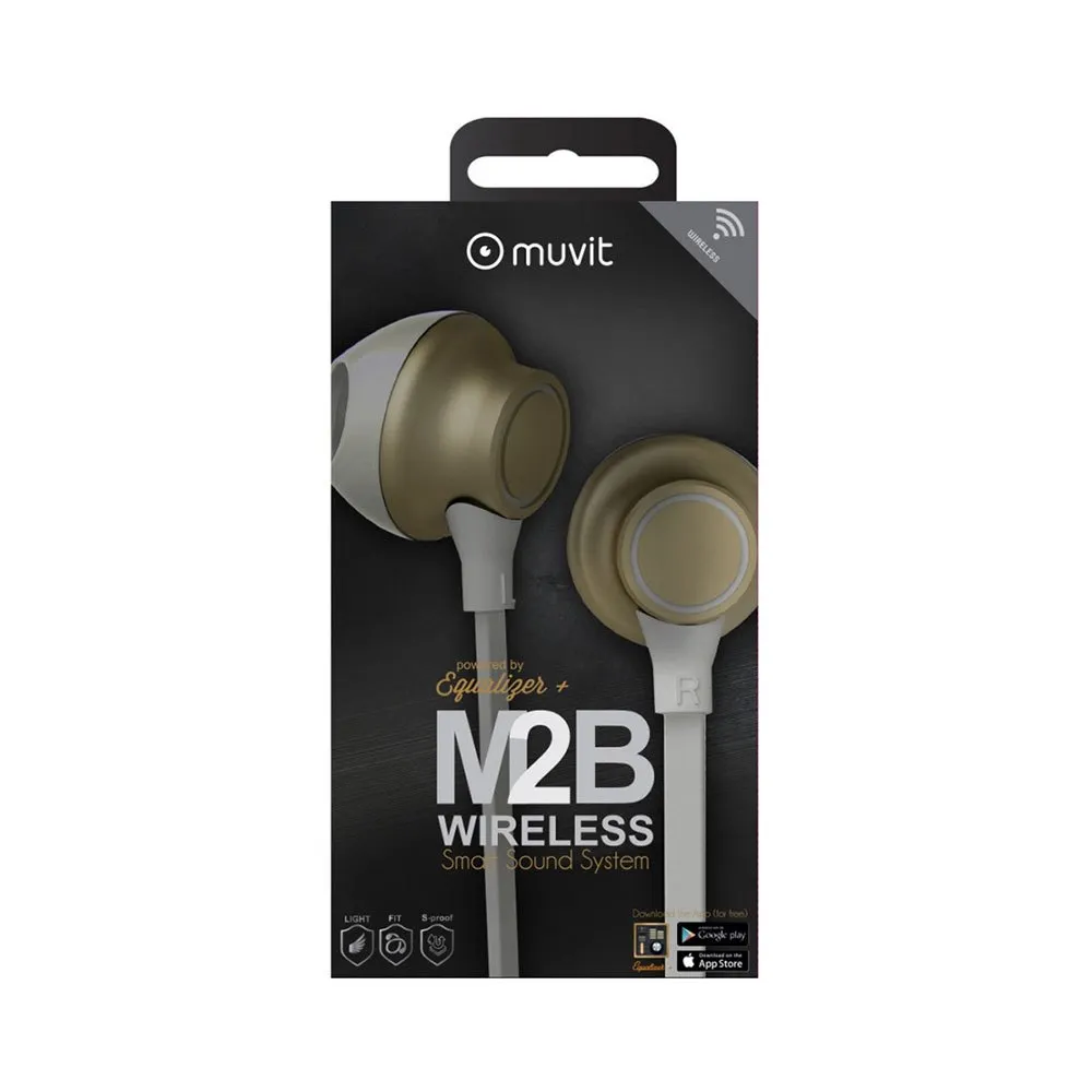 Muvit M2b Stereo Drahtlose Sportkopfhörer, Gold, One Size Muvit M2b Stereo Drahtlose Sportkopfhörer, Gold, One Size