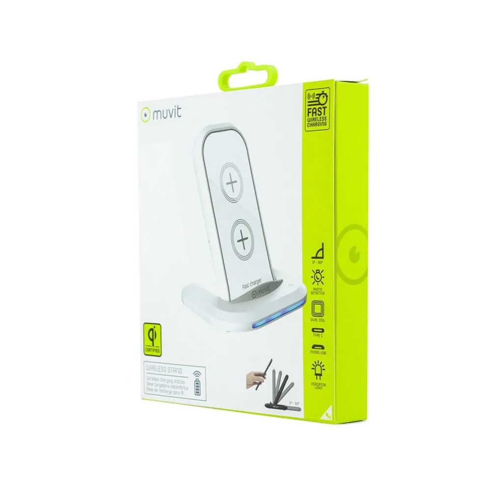 Muvit Qi Wireless Desktop 5/7.5/2a 10w Ladegerät, White, One Size Muvit Qi Wireless Desktop 5/7.5/2a 10w Ladegerät, White, One Size