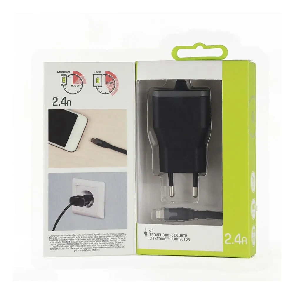 Muvit Travel Apple Lightning Mfi 1m 2.4a Ladegerät Muvit Travel Apple Lightning Mfi 1m 2.4a Ladegerät