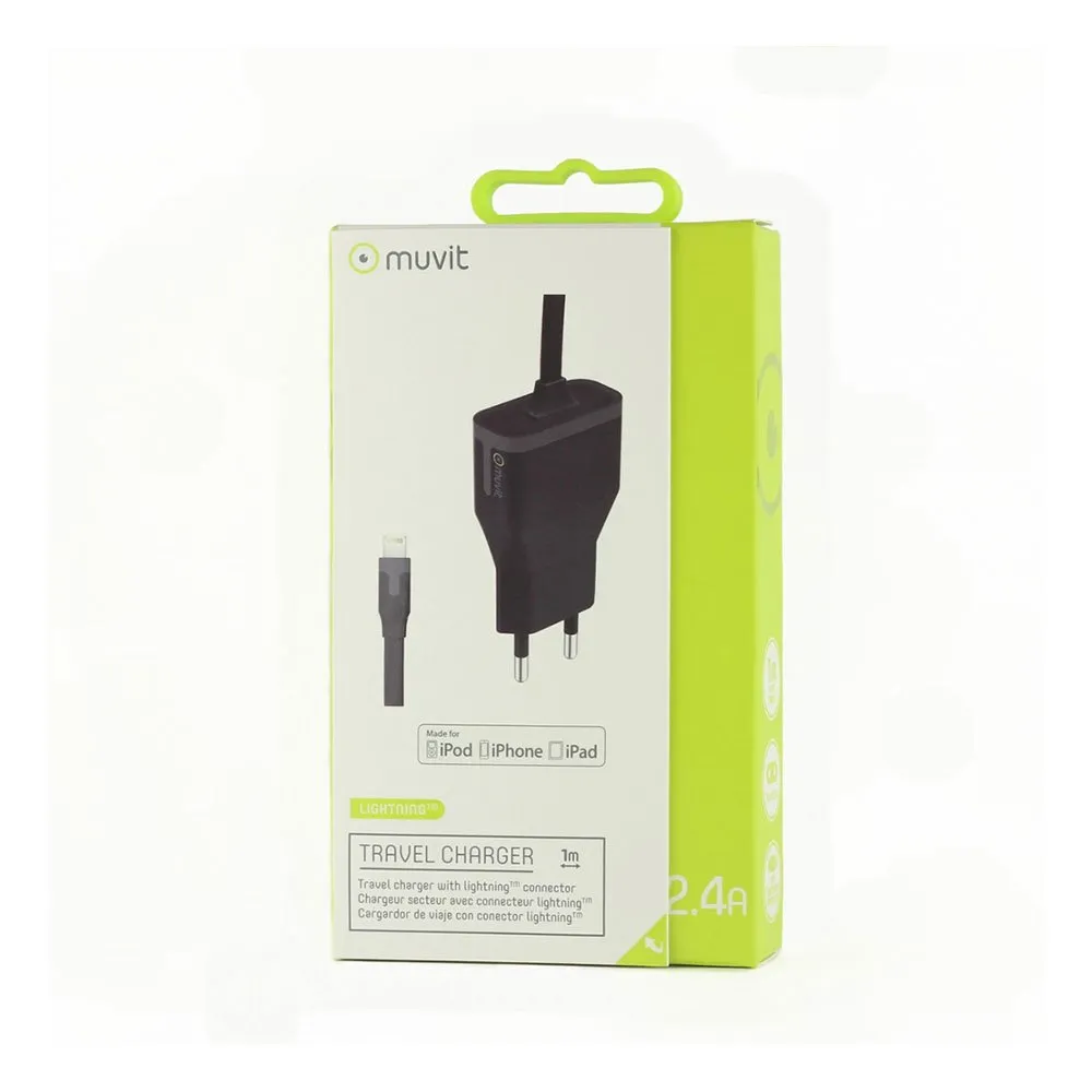 Muvit Travel Apple Lightning Mfi 1m 2.4a Ladegerät Muvit Travel Apple Lightning Mfi 1m 2.4a Ladegerät