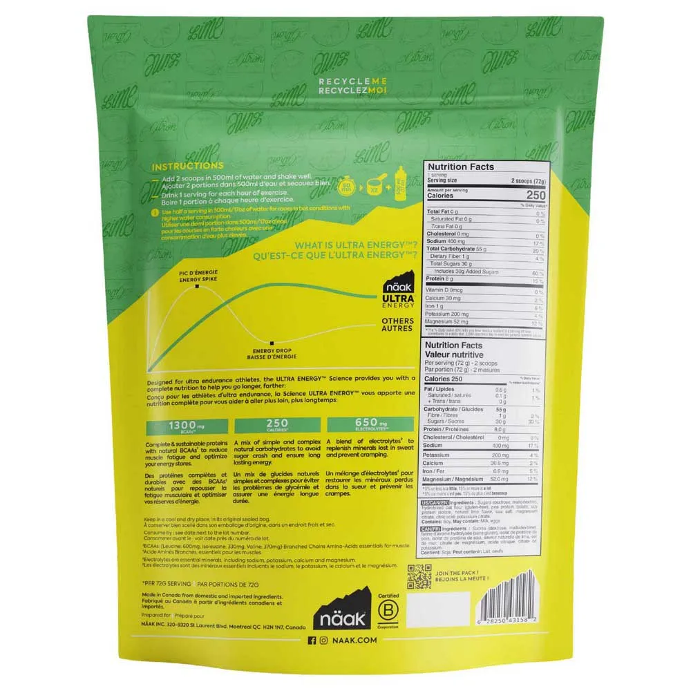 Näak Ultra Energy™ Lime 720g Isotonisches Pulvergetränk, Lime, One Size Näak Ultra Energy™ Lime 720g Isotonisches Pulvergetränk, Lime, One Size