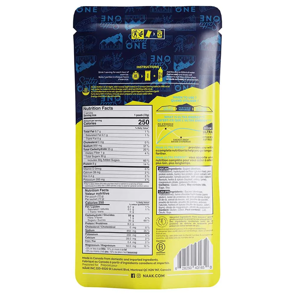 Näak Ultra Energy™ Salted Soup 72g Energy-drink Einzeldosis-box 6 Einheiten, Salted soup, One Size Näak Ultra Energy™ Salted Soup 72g Energy-drink Einzeldosis-box 6 Einheiten, Salted soup, One Size