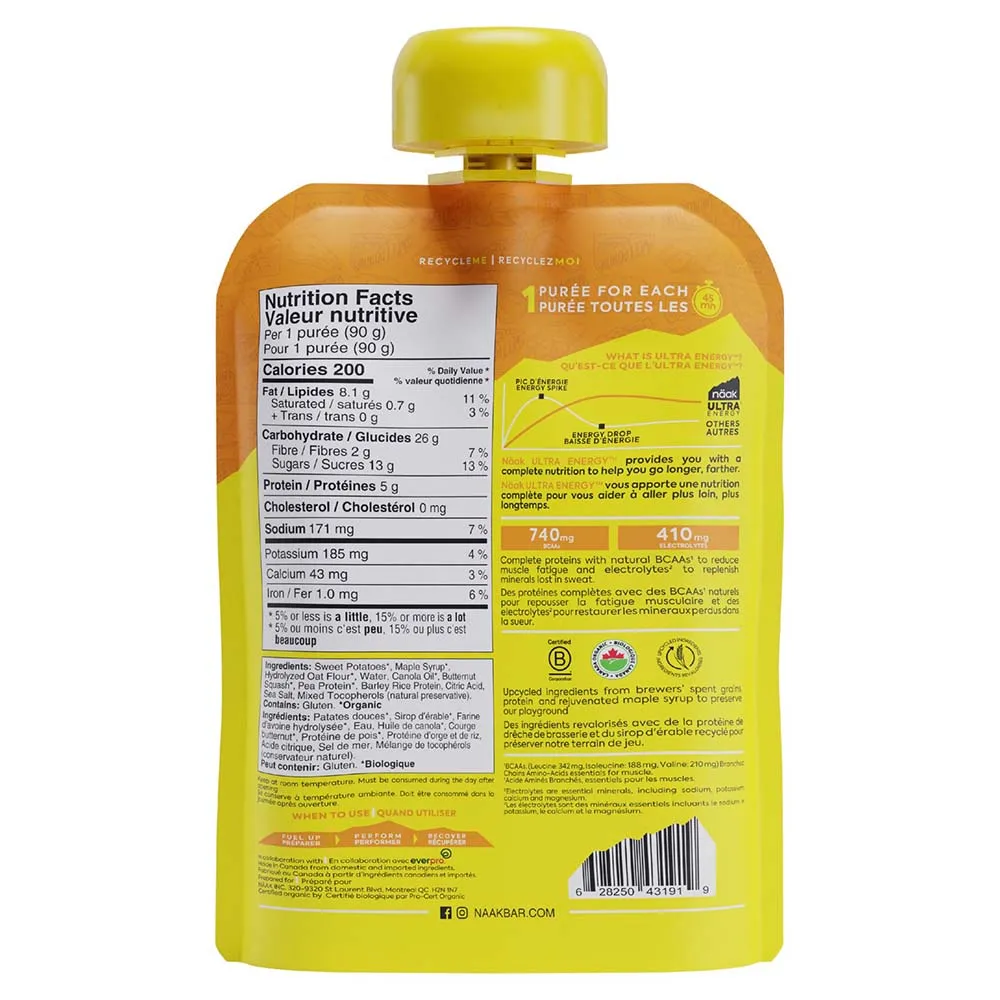 Näak Ultra Energy™ Schachtel Mit Energiegelen Süßkartoffeln Und Butternusskürbis 90g 6 Einheiten, Sweet potatoes, One Size Näak Ultra Energy™ Schachtel Mit Energiegelen Süßkartoffeln Und Butternusskürbis 90g 6 Einheiten, Sweet potatoes, One Size