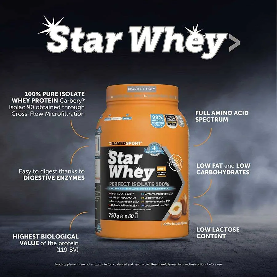 NAMEDSPORT Star Molkenproteinisolat Köstliche Haselnuss 750g, Multicolor, One Size NAMEDSPORT Star Molkenproteinisolat Köstliche Haselnuss 750g, Multicolor, One Size
