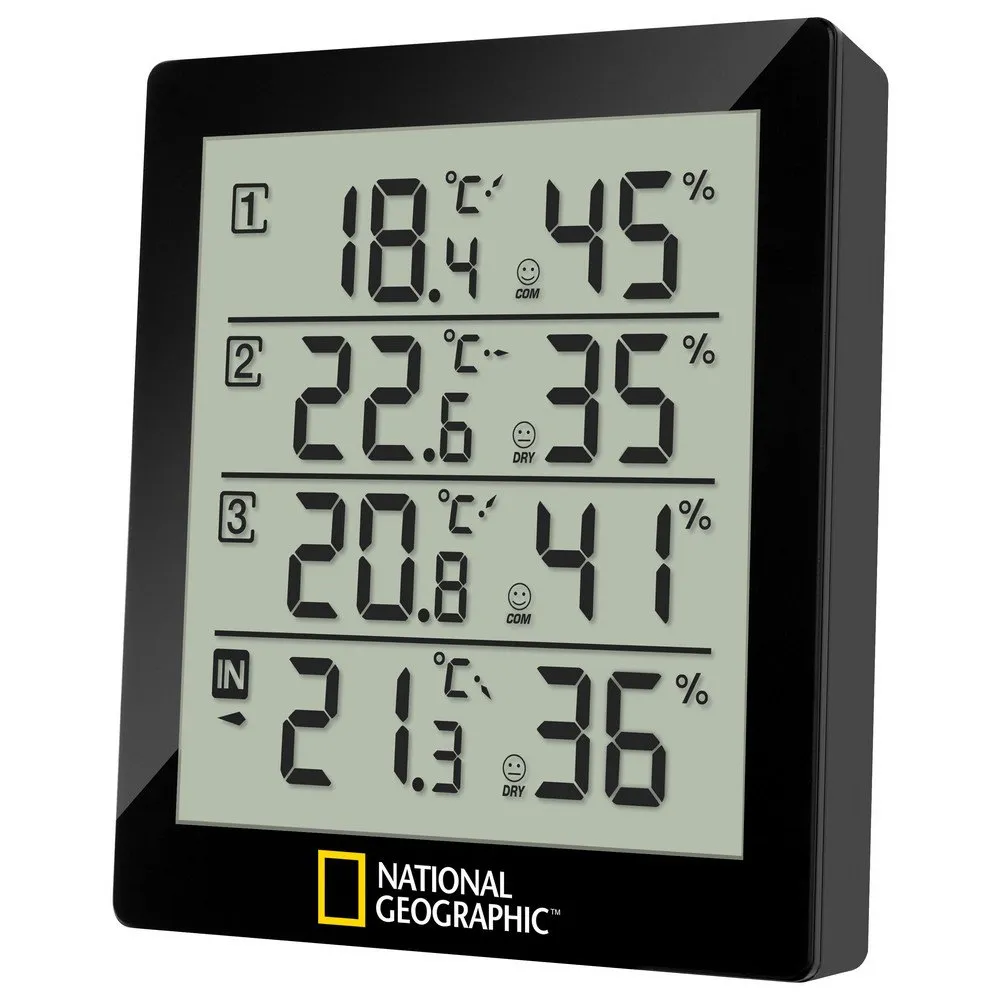 National Geographic 9070200 Thermometer Und Hygrometer, Black / white, One Size National Geographic 9070200 Thermometer Und Hygrometer, Black / white, One Size