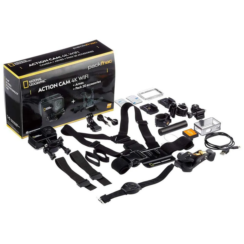 National Geographic Explorer 4 Pack Action-kamera, Black, One Size, EU Plug 220V National Geographic Explorer 4 Pack Action-kamera, Black, One Size, EU Plug 220V