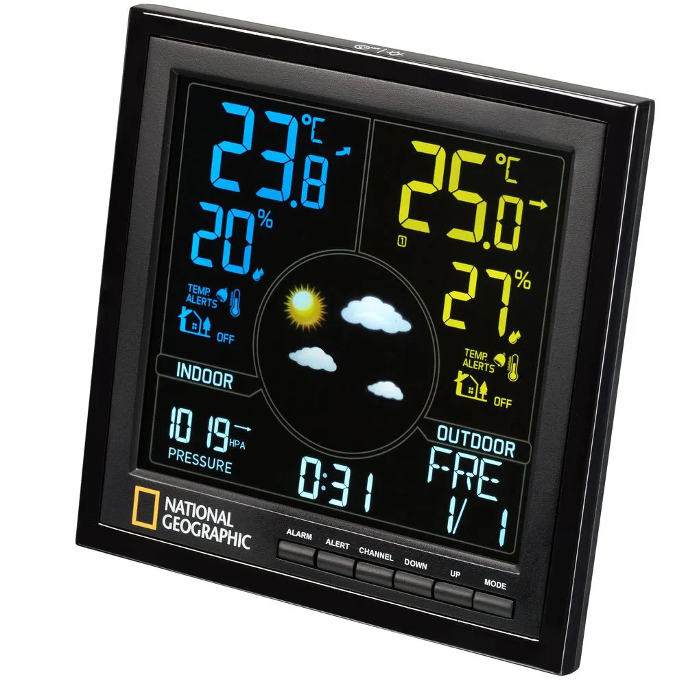 National Geographic Va Colour Rc Wetterstation, Black / white, One Size, EU Plug 220V National Geographic Va Colour Rc Wetterstation, Black / white, One Size, EU Plug 220V