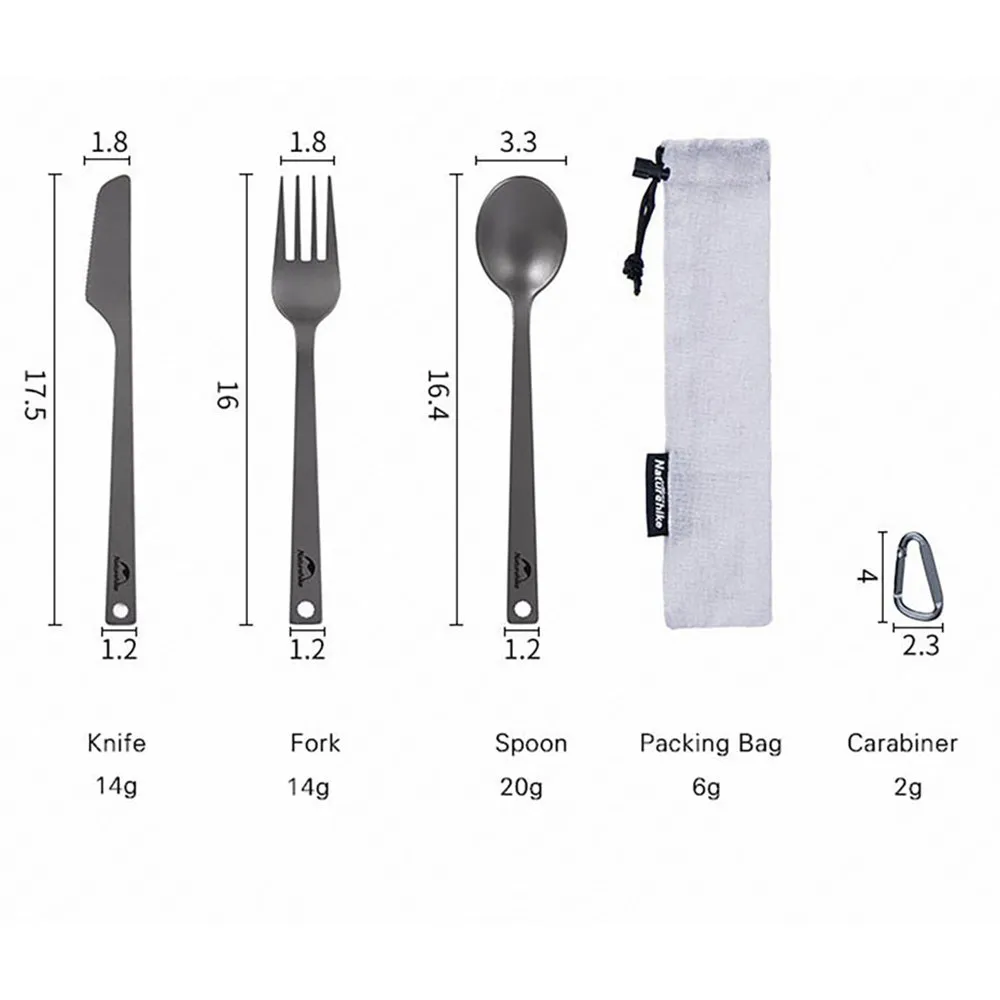 Naturehike Nobu Besteckset, Silver, One Size Naturehike Nobu Besteckset, Silver, One Size