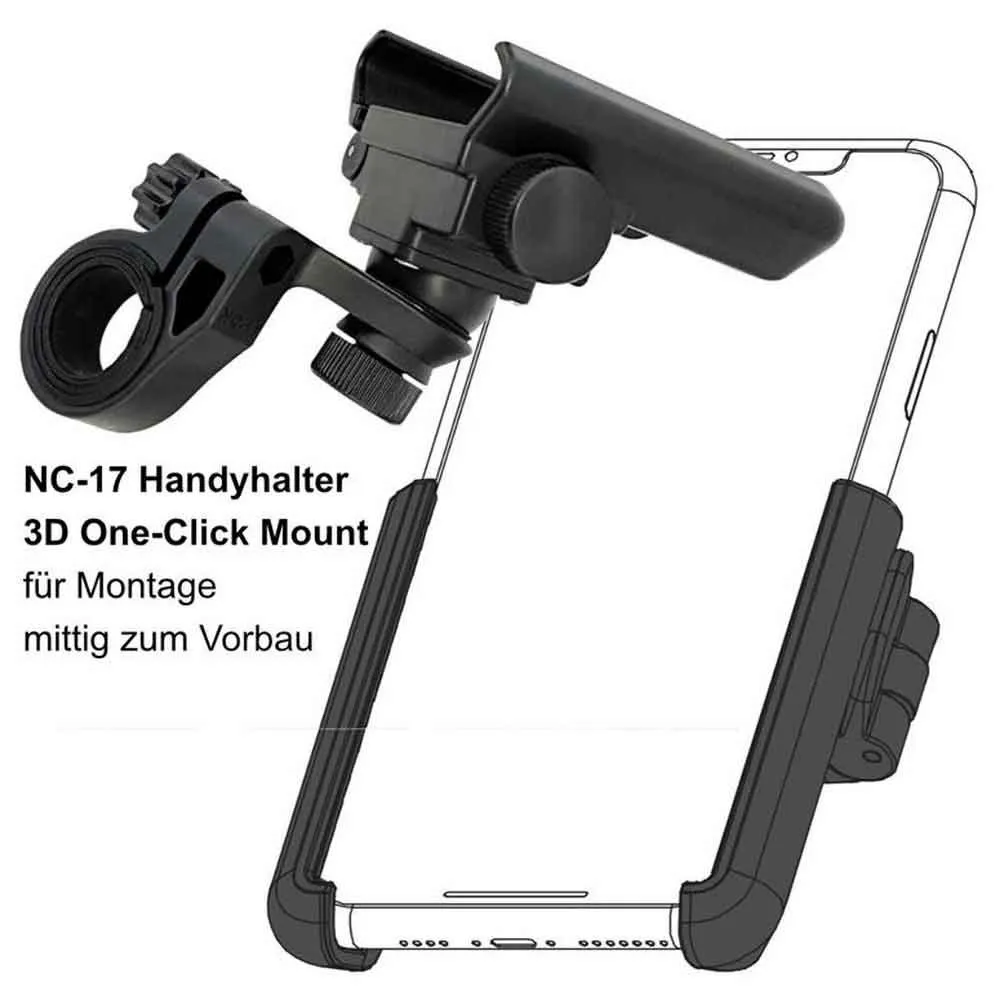 NC-17 Connect 3d Universal Version 2 Lenkertelefonhalterung, Black, One Size NC-17 Connect 3d Universal Version 2 Lenkertelefonhalterung, Black, One Size