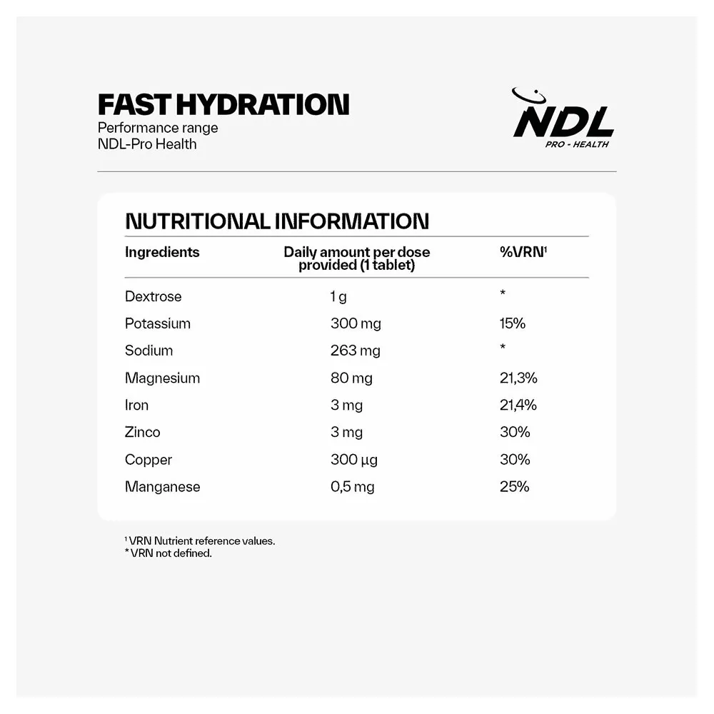 Ndl Pro Health Fast Hydration Duplo Tabletten Orange 40 Einheiten, One size Ndl Pro Health Fast Hydration Duplo Tabletten Orange 40 Einheiten, One size