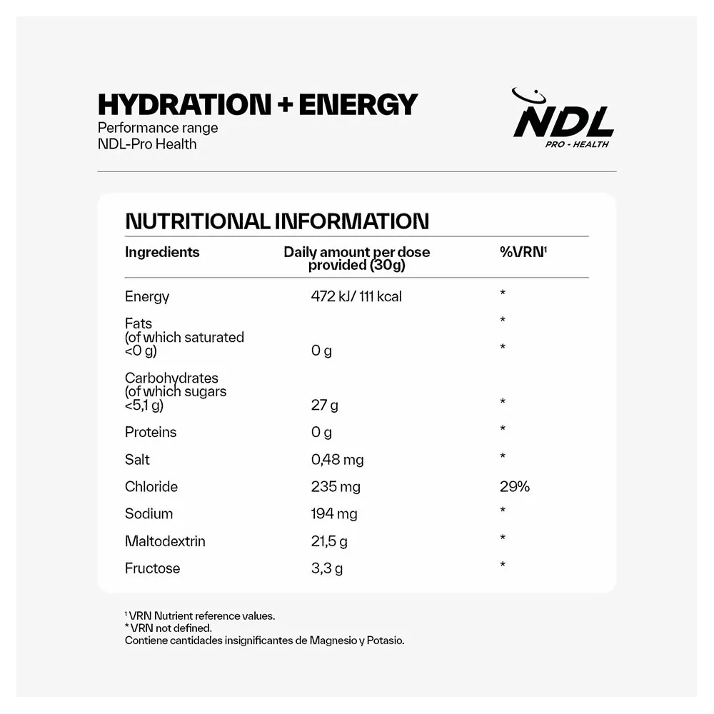 Ndl Pro Health Hydration+ Energiepulver Limette Und Zitrone 750g, One size